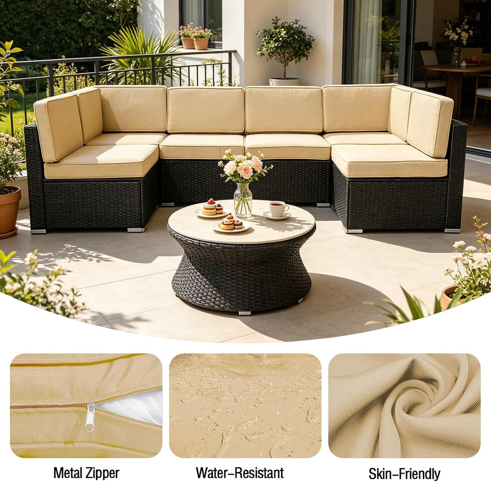 14Pieces Patio Cushion Covers Replacement Outdoor Couch Cushions Covers Splas...
