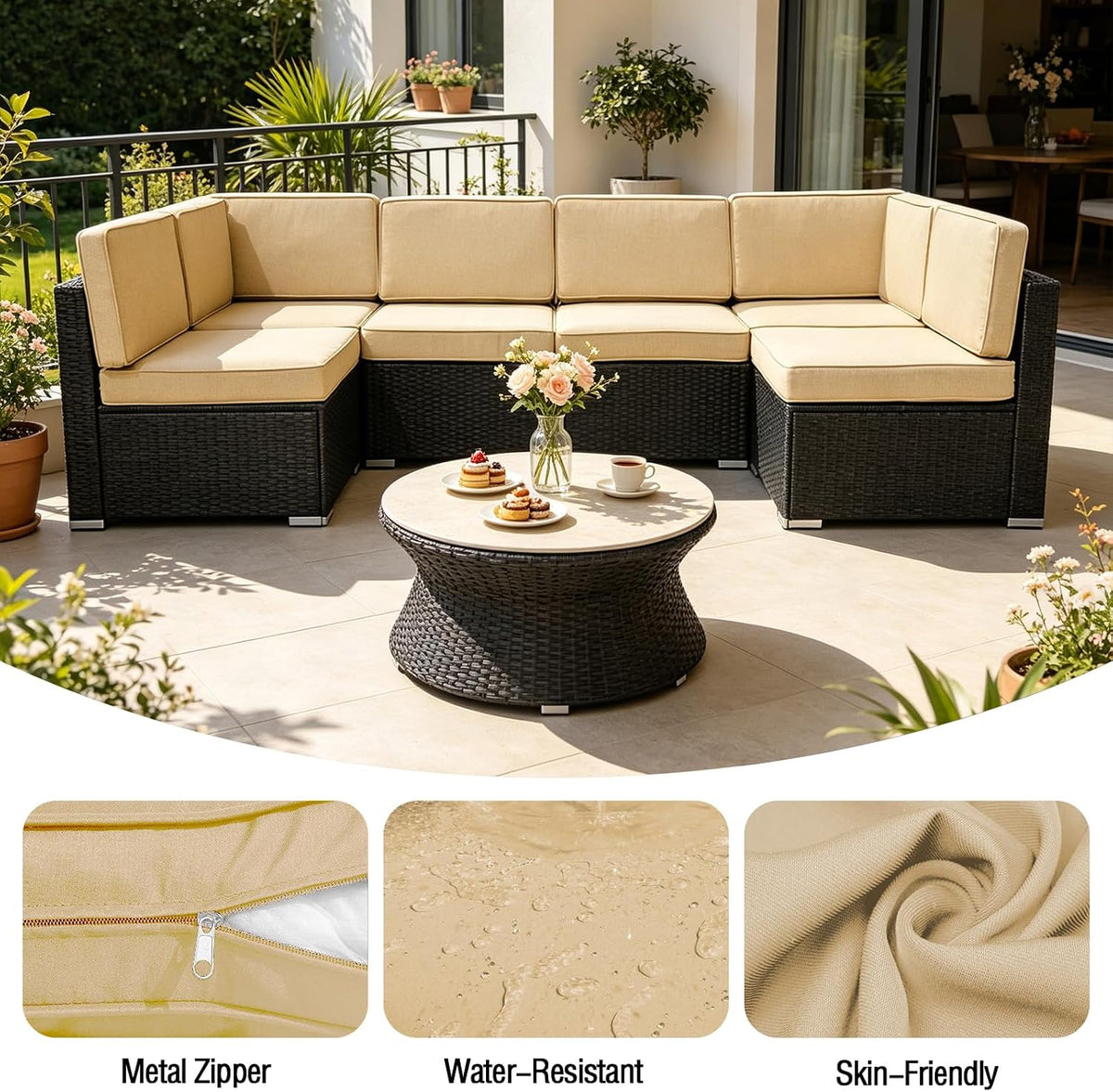 14pieces patio cushion covers replacement outdoor couch cushions showing dimensions