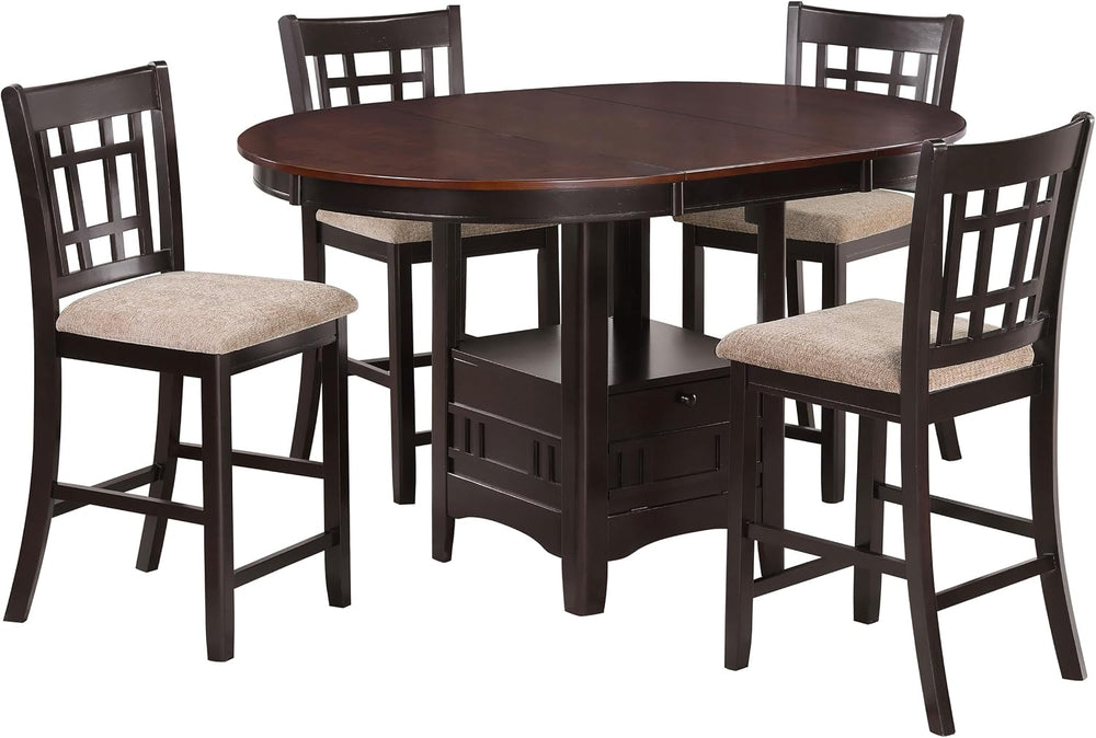 Coaster Home Furnishings - LAVON - 5-Piece Counter Height Dining Set - Oval E...