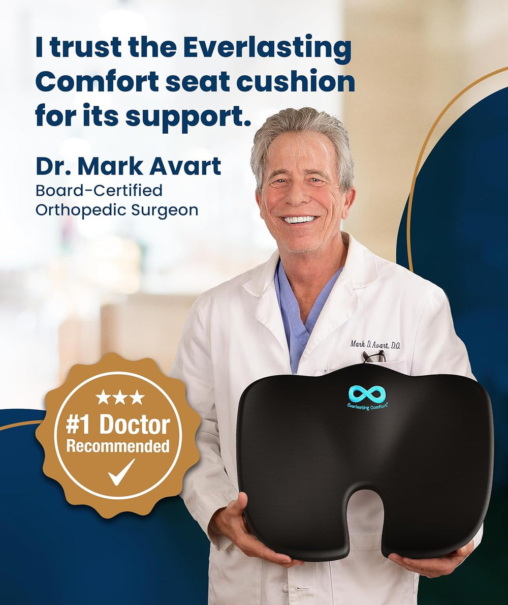 Everlasting Comfort Doctor Recommended Memory Foam Seat Cushion for Office Ch...