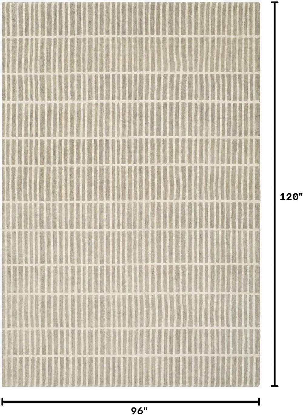 Hauteloom Finial Wool Living Room, Bedroom Area Rug - Neutral Modern Minimali...