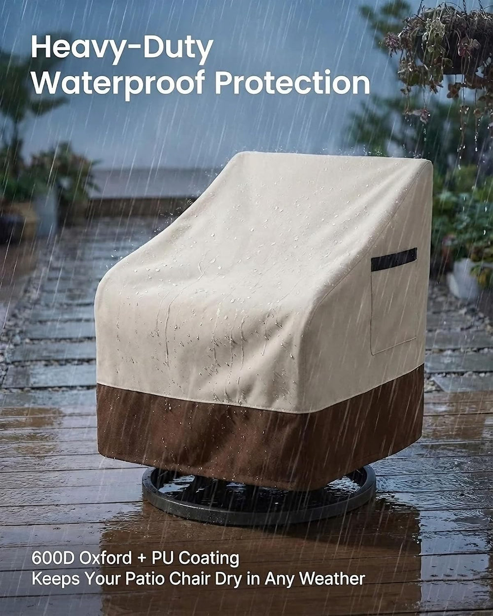Waterproof Patio Chair Covers, Heavy Duty 600D Lawn Outdoor Furniture Covers ...