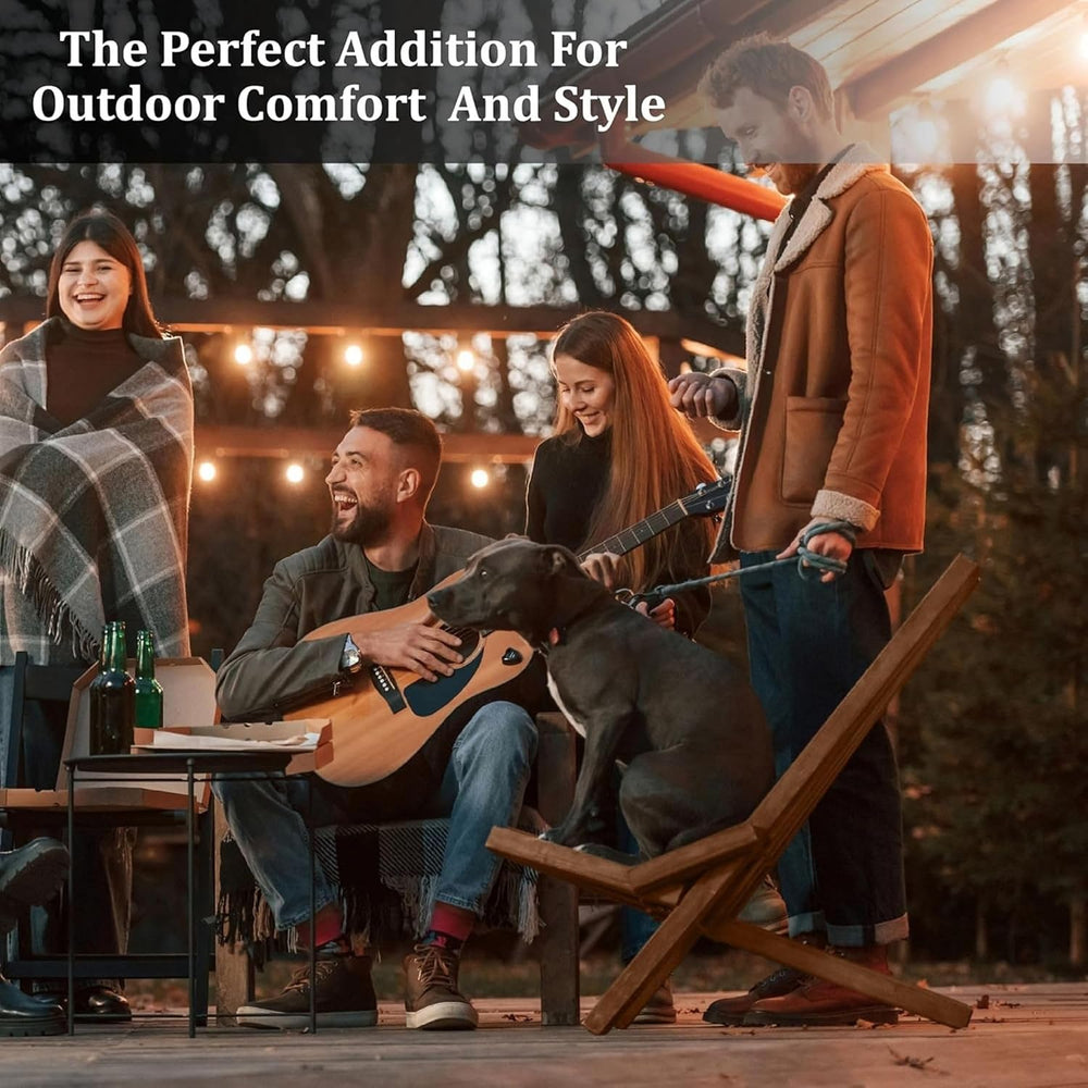 Melino Wooden Folding Tamarack Chairs, FSC Certified Acacia Low Profile Adiro...