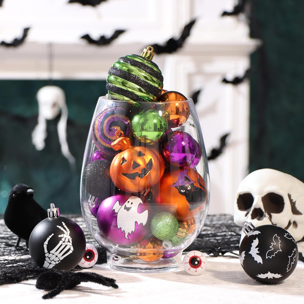 100ct Halloween Christmas Ornaments 2.36" Shatterproof Tree Decorations Set