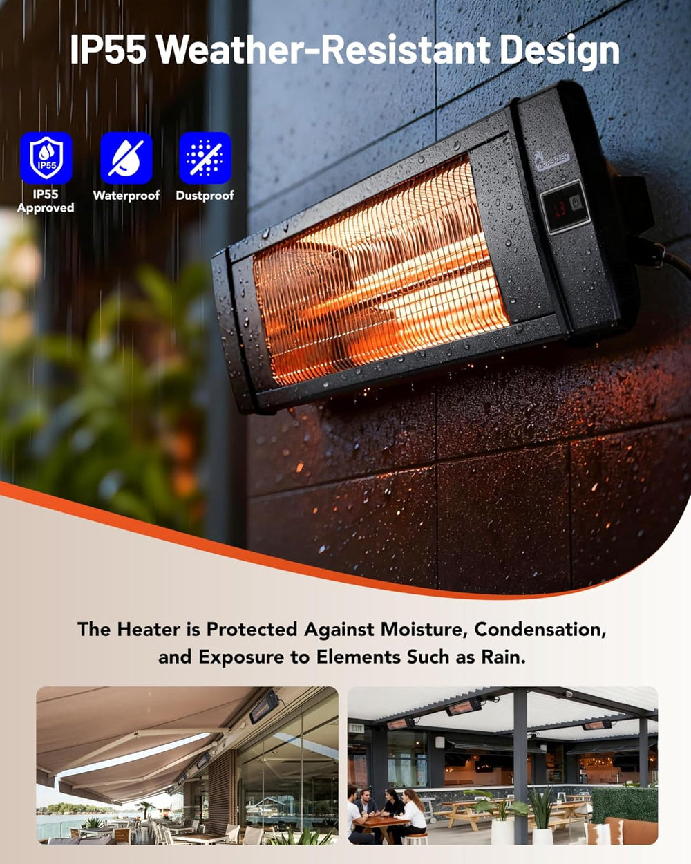 DR. INFRARED HEATER Portable Infrared Indoor and Outdoor Space Heater for Pat...