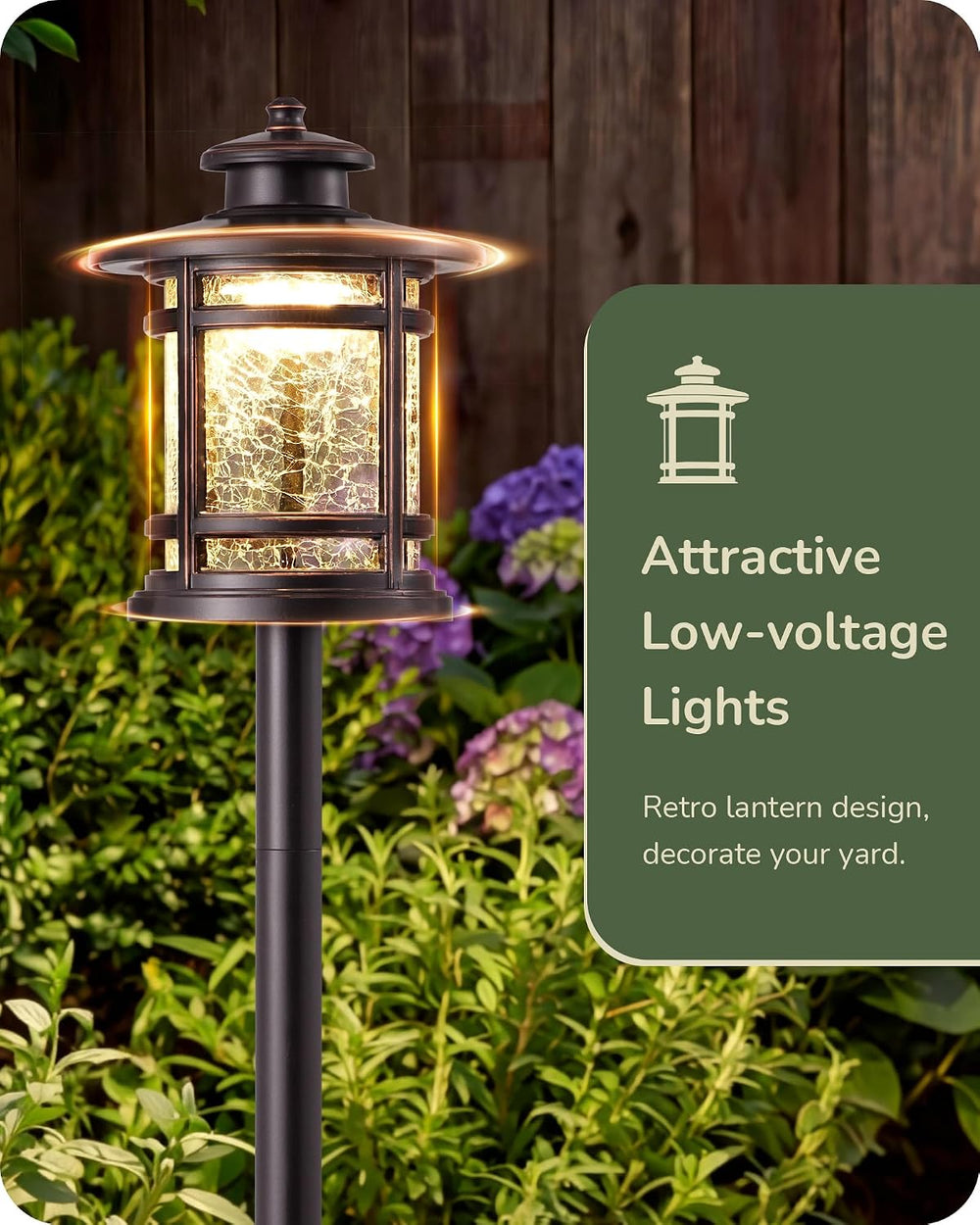 EDISHINE Low Voltage Pathway Lights Waterproof Landscape Path Lights 4 Pack