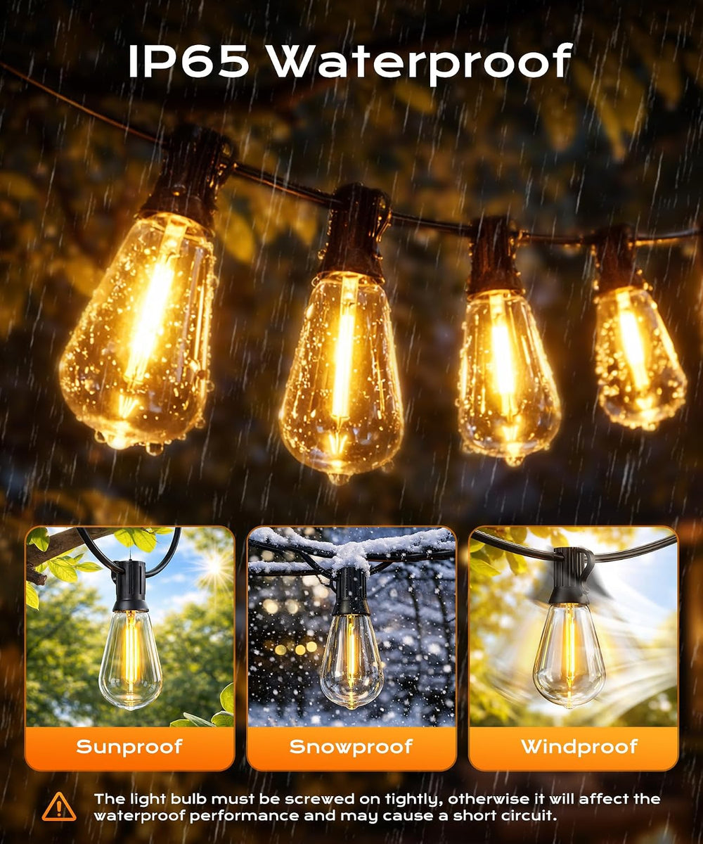 Outdoor String Lights, 100 FT Patio Lights for Outside