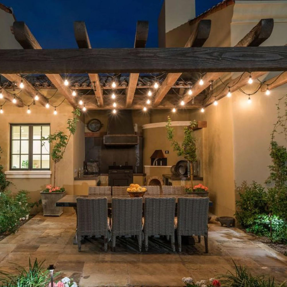 Banord 50FT Outdoor String Lights, S14 Waterproof Patio Lighting, Black