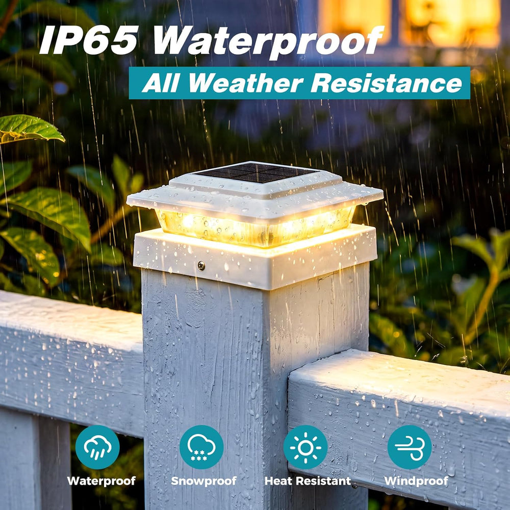 kolpop 4x4 Solar Post Cap Lights Outdoor 12Pack- 3 Color Temperatures&2 L...