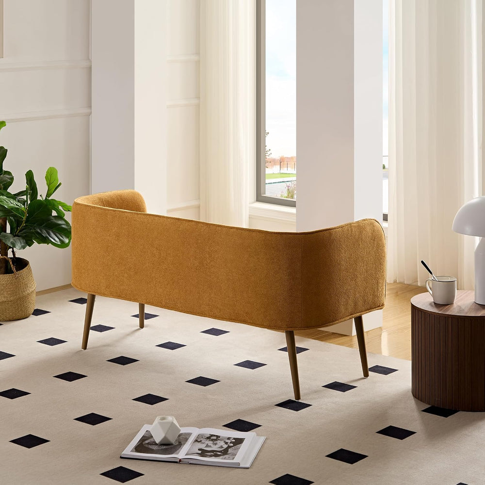 Bedroom Bench with Low Back,Inside Metal Frame, Extra Seat for Living Room,En...