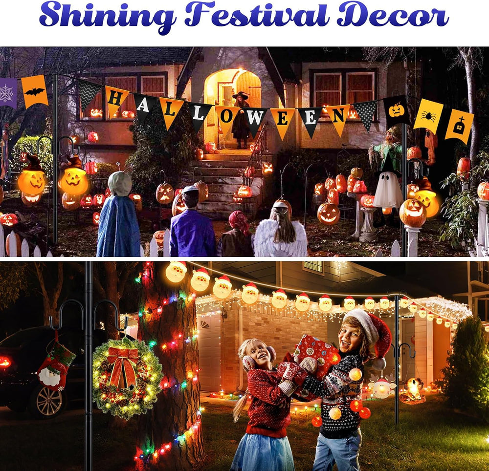 10FT String Light Poles 2Pack, 1.5 Inch Heavy Duty Poles for Outdoor String L...