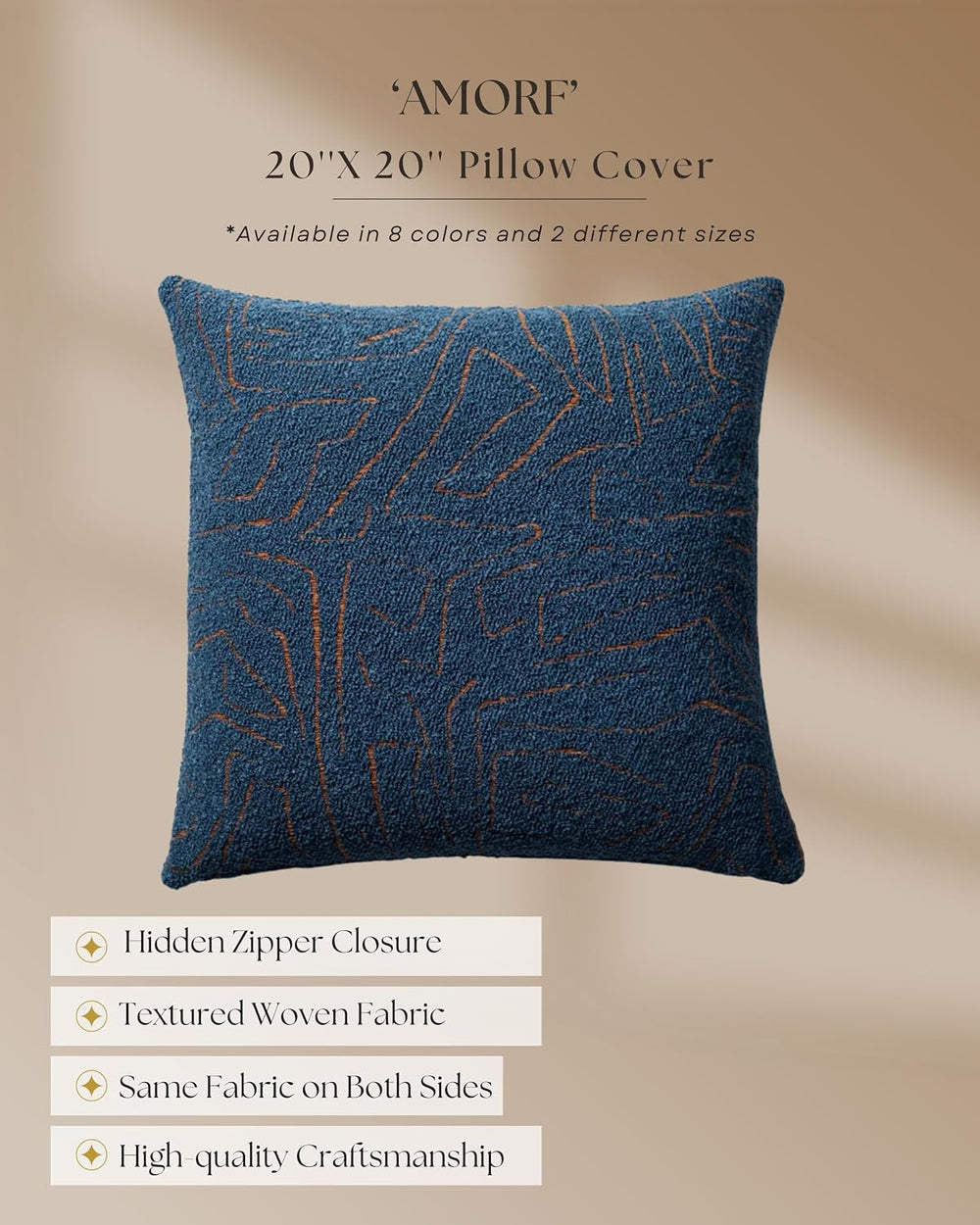 Throw Pillow Covers, Pack of 1 Woven Jacquard Cushion Covers for Sofas, Couch...
