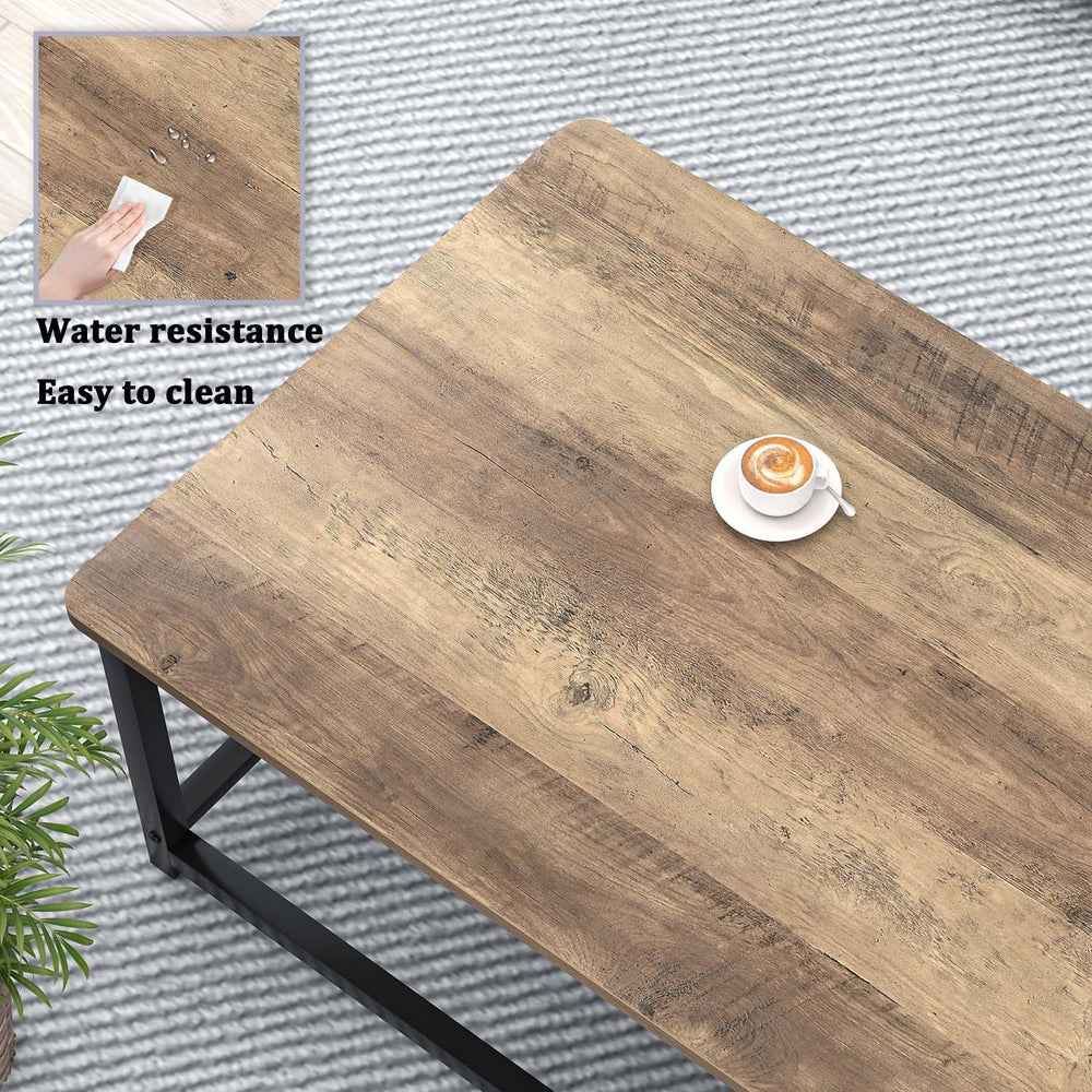 EXCEFUR Coffee Table with Storage Shelf, Modern Wood and Metal Center Table f...