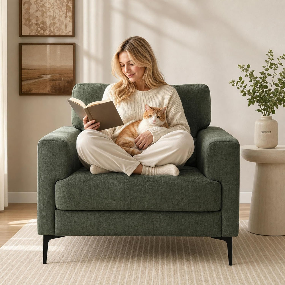 Oversized Accent Chair Armchair with Metal Legs