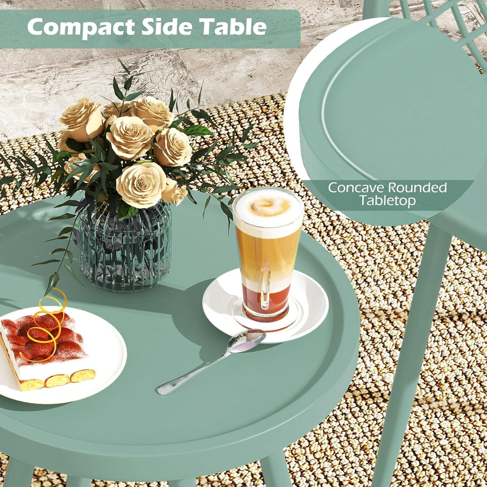 Tangkula 3 Piece Patio Bistro Set, All Weather Heavy Duty Table and Chairs Se...
