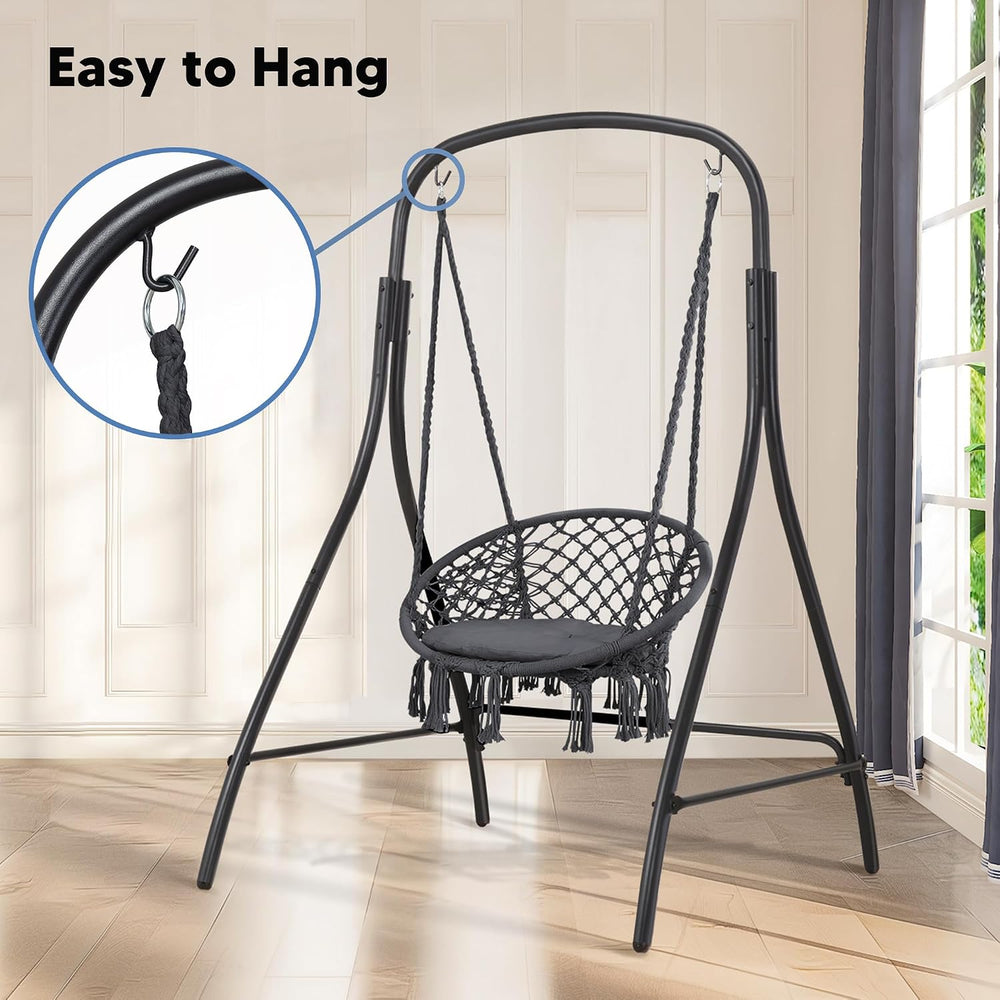SUNCREAT Hammock Chair with Stand Included, Heavy Duty Hanging Chair with Sta...