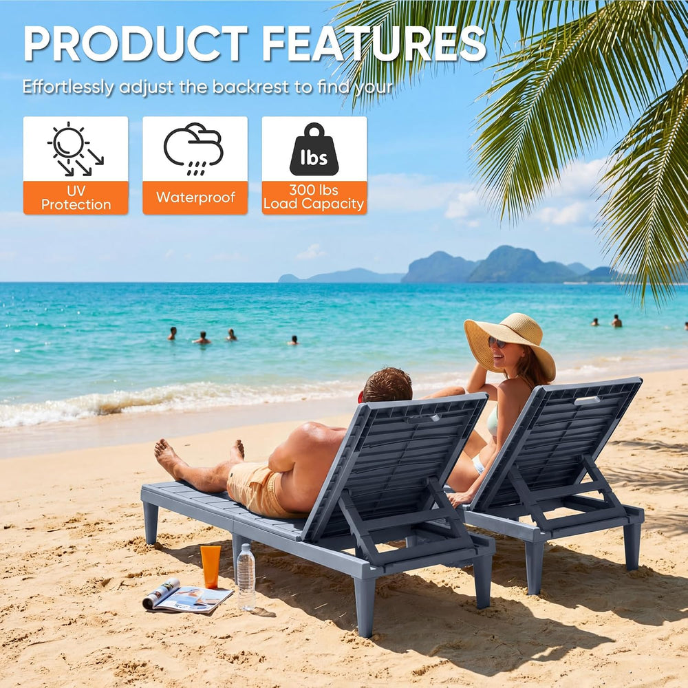 Homall Patio Chaise Lounge Chairs Set of 2, Outdoor Lightweight Lounge Chairs...