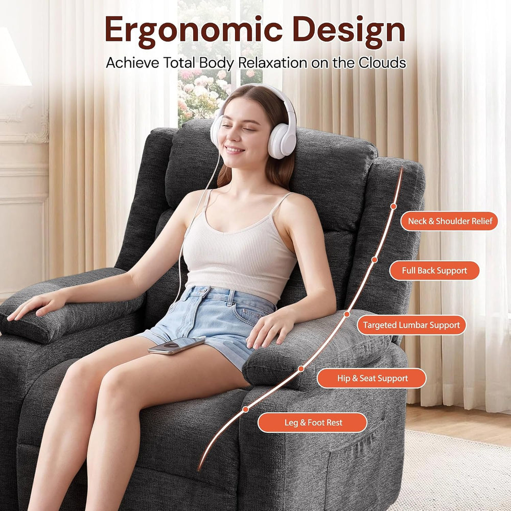Korser Power Recliner Chair for Adults, Oversized Electric Recliner with Thic...