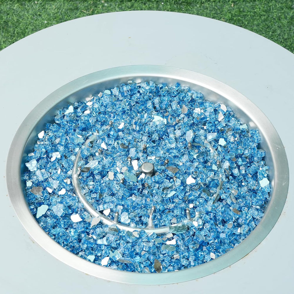 Skyflame 1/2-Inch Fire Pit Glass Rocks for Fireplace Fire Pit, 15-Pound