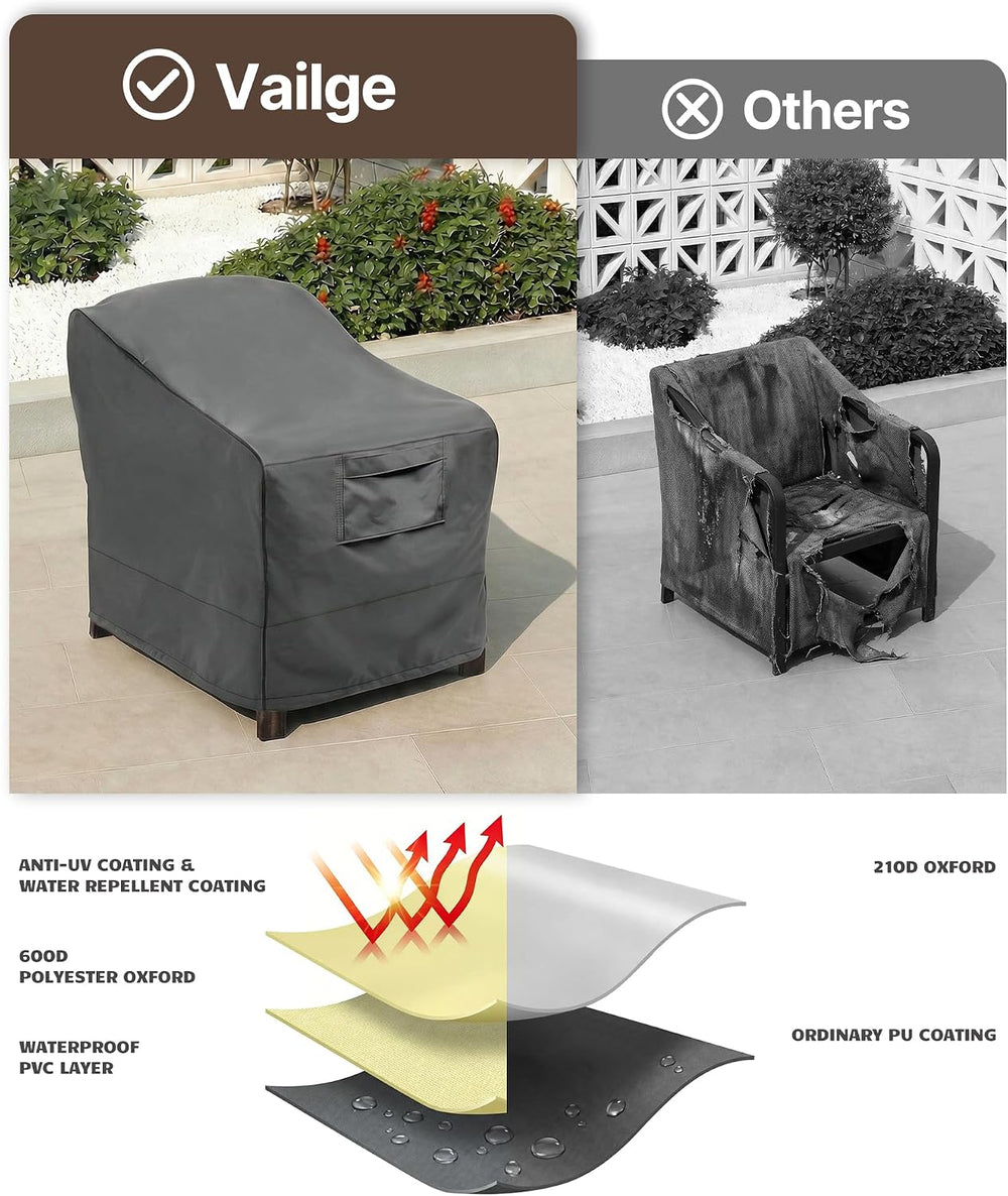 Vailge Patio Chair Covers & Outdoor Furniture Covers Heavy-Duty Waterproof