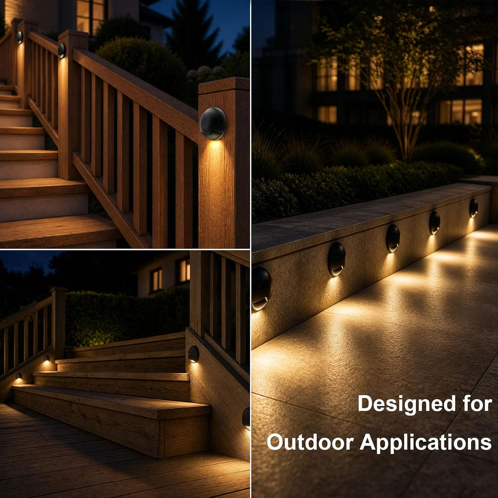3W Outdoor Deck Lights, 3000K LED Landscape Step Lights, 4-Pack