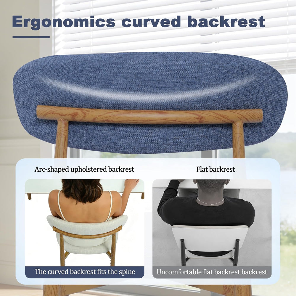 FREKEN Modern Upholstered Dining Chairs Set of 4, Mid-Century Metal Frame wit...