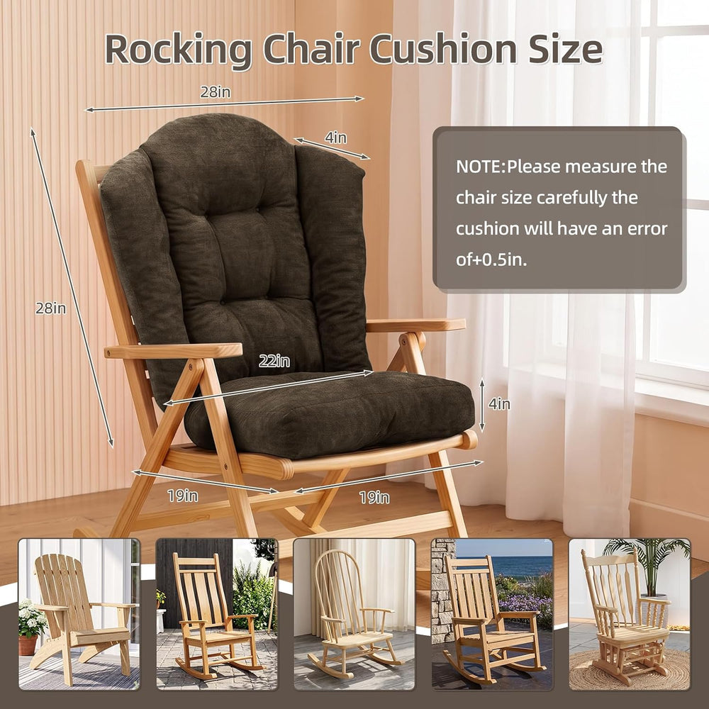 Detiblue Wingback Rocking Chair Cushion Set