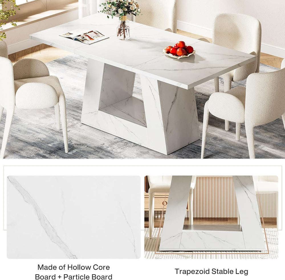 Tribesigns Dining Table for 4 to 6 People, 63" Rectangular Dining Room T...