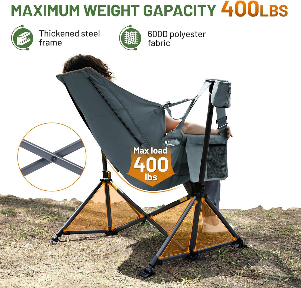 TIMBER RIDGE Hammock Camping Chair, Oversized Swinging Chair, 400lbs Load