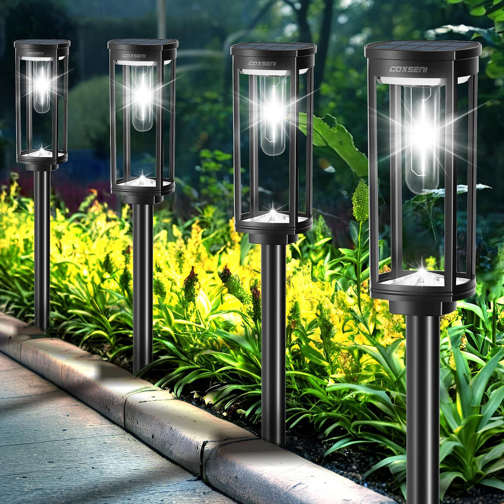 COXSENI Solar Pathway Lights Outdoor Waterproof Cool White, 8 Pack