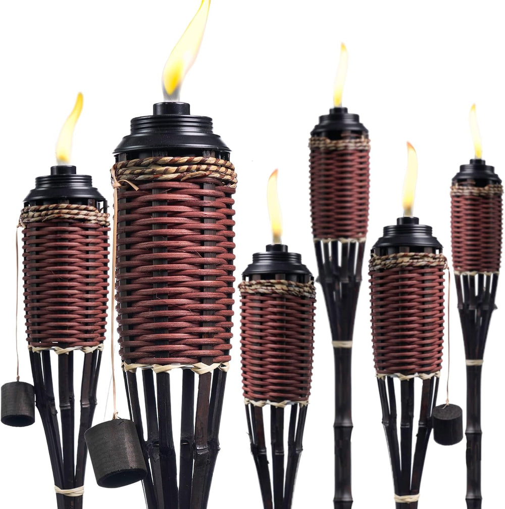 Backyadda Bamboo Torches for Outside, Compatible with All Tiki Torches Fuels,...