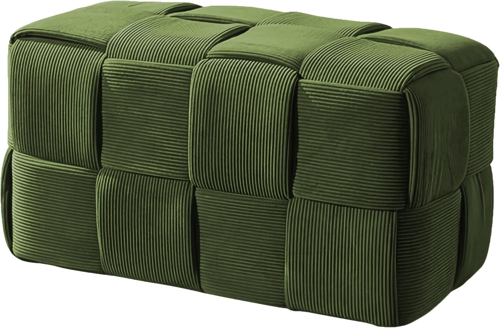 Cmishe 28" Rectangular Woven Corduroy Ottoman Footrest - Large Modern En...