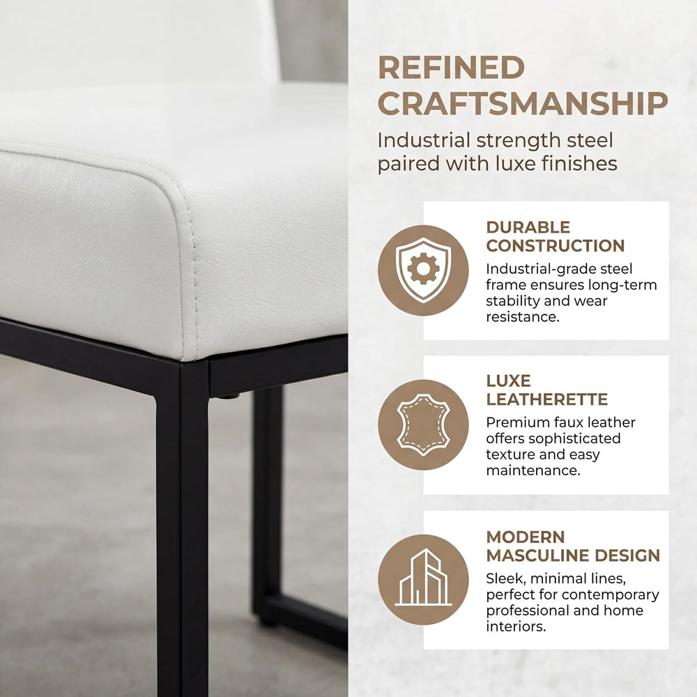 HNY Modern Dining Chairs Set of 6, Upholstered Leather Dining Room Chairs wit...