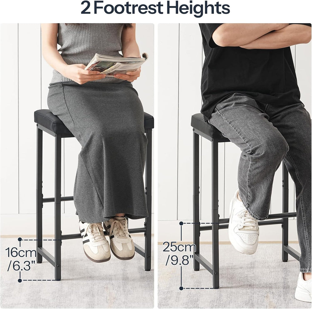 HOOBRO Bar Stools,25.4" Saddle Stools with PU Upholstery, Counter Height...