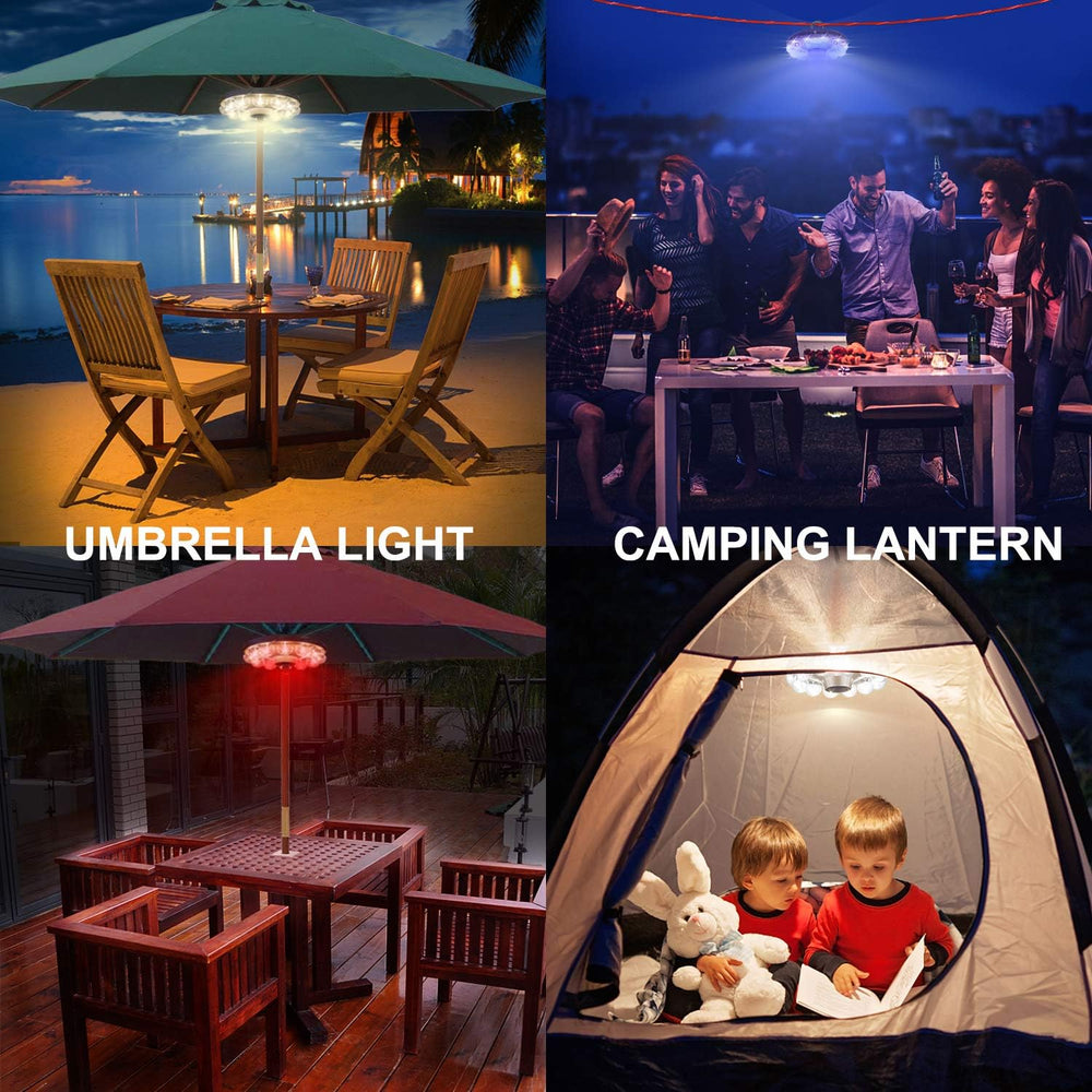 HONWELL Patio Umbrella Light, 3xD Battery Operated Umbrella Pole Light with R...