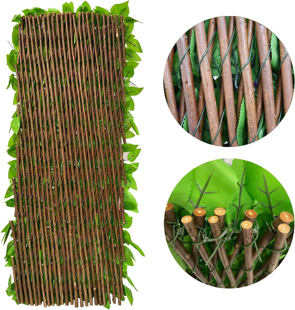 86 York Expandable Fence Privacy Screen Faux Ivy Decorative for Outdoor Garde...