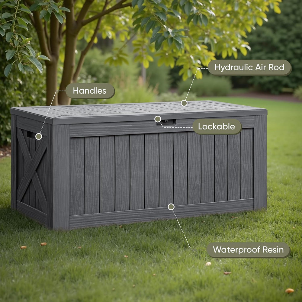 Flamaker Resin Deck Box 120 Gallon Waterproof Large Outdoor Storage Box