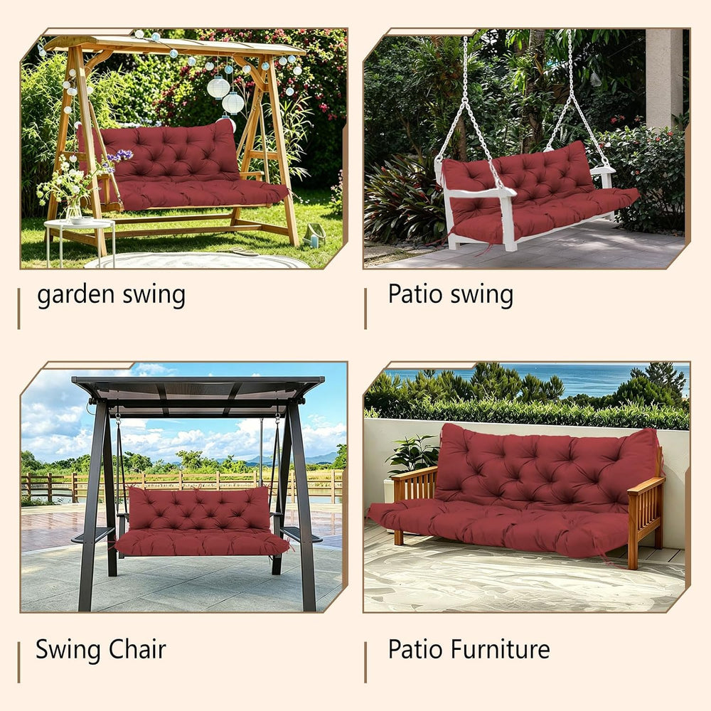 Durable Extra 5" Thick Waterproof Porch Swing Cushions Outdoor 60 inch F...