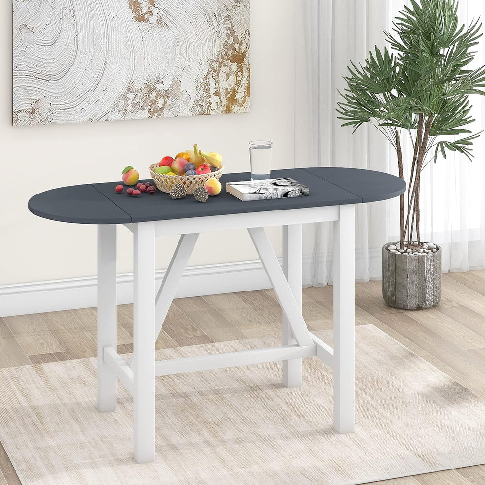 Linique 3-Piece Drop Leaf Dining Table Set with 2 Upholstered Chairs, Wood Co...