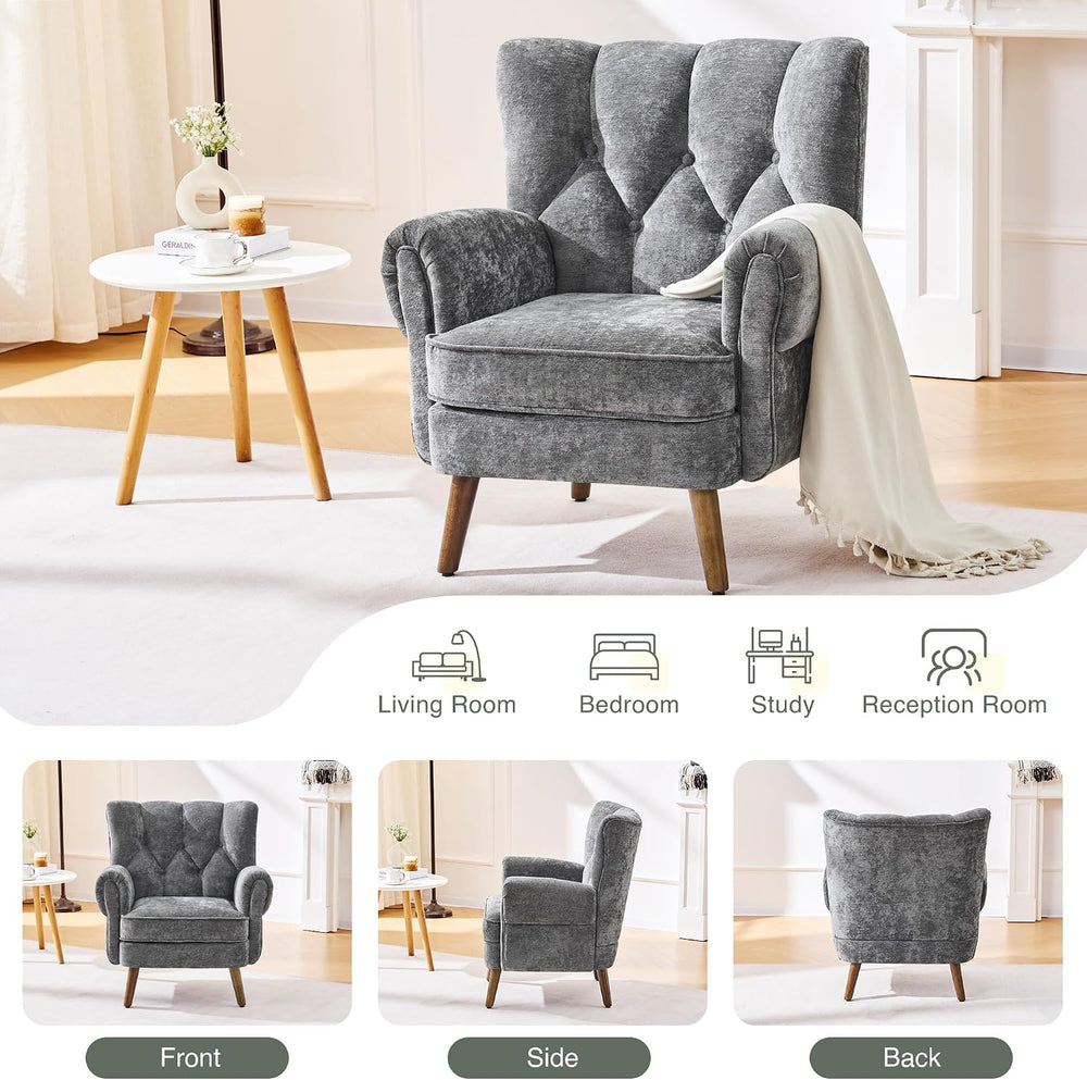 Wingback Accent Chairs for Living Room, Mid-Century Modern Living Room Chairs...