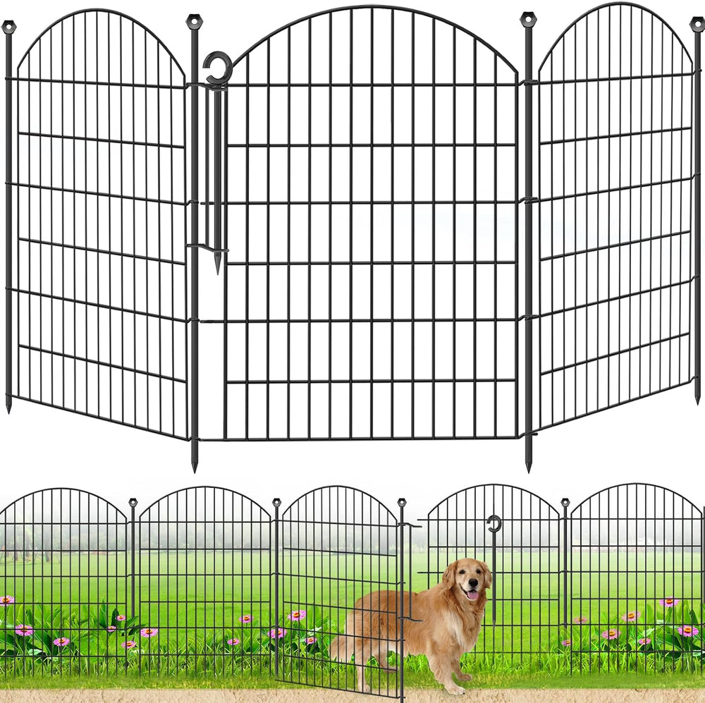 Decorative Garden Fence, 40in (H) x 12ft(L) No Dig Fence with Gate