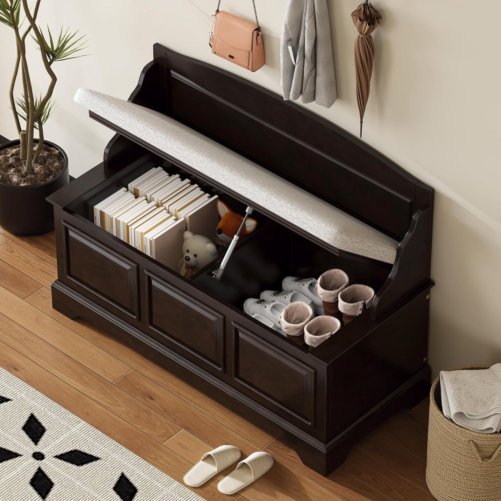 LUMISOL Shoe Storage Bench with Seating, 41.7” Farmhouse Entryway Bench with ...