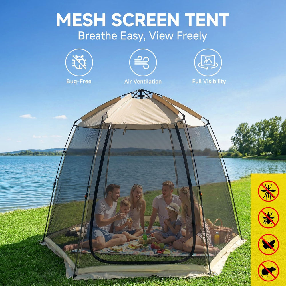 Alvantor® Screen House Gazebo, 4-6 Person Pop Up Screen Tent, Instant Screen ...