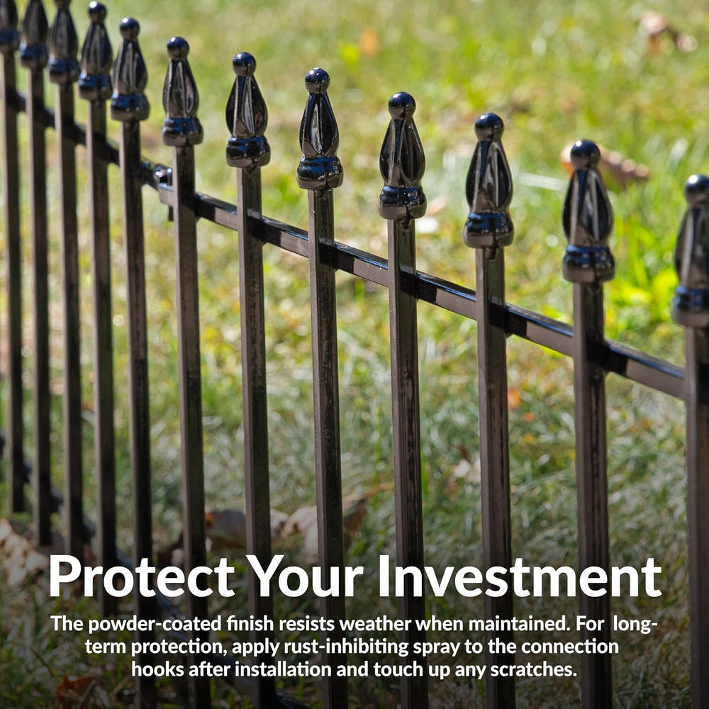 Sunnydaze Decorative Garden Fence Border, 22" W x 18" H, Roman Fini...