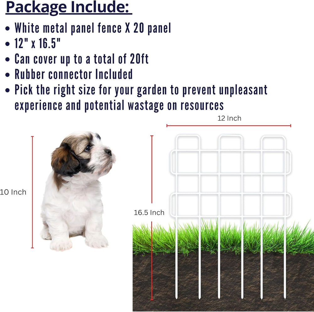 ShopLaLa Garden Fence Border (20 Panels) 12in(L) x 16.5in(H) Rustproof Decora...