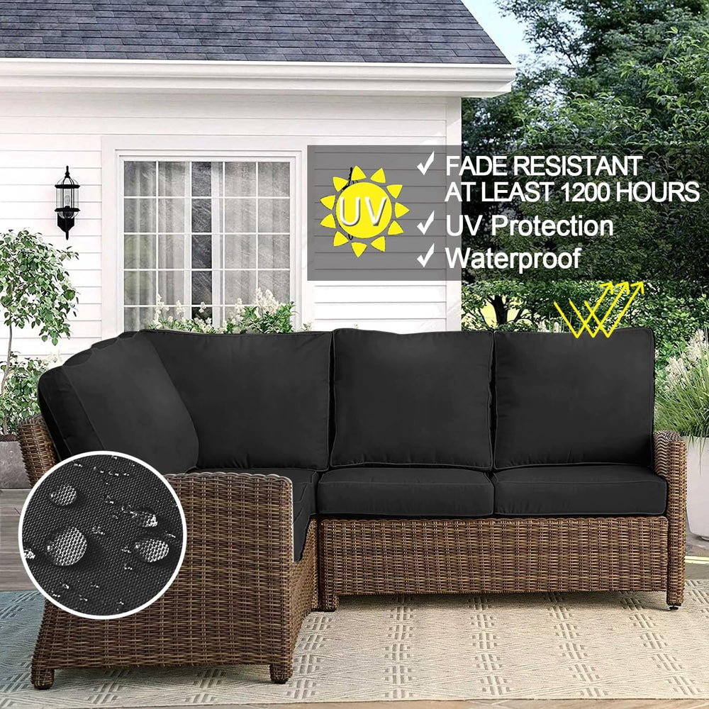 VAKADO Outdoor Patio Furniture Chair Cushion Replacement Covers Set of 4 Wate...