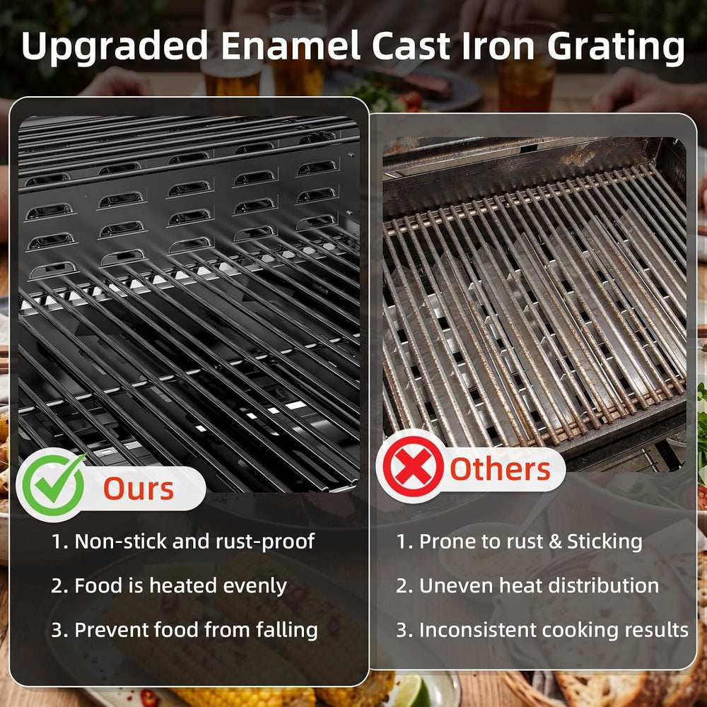 COWSAR 4-Burner Gas Grill, 42000 BTU BBQ Grill, Stainless Steel Barbecue Gril...