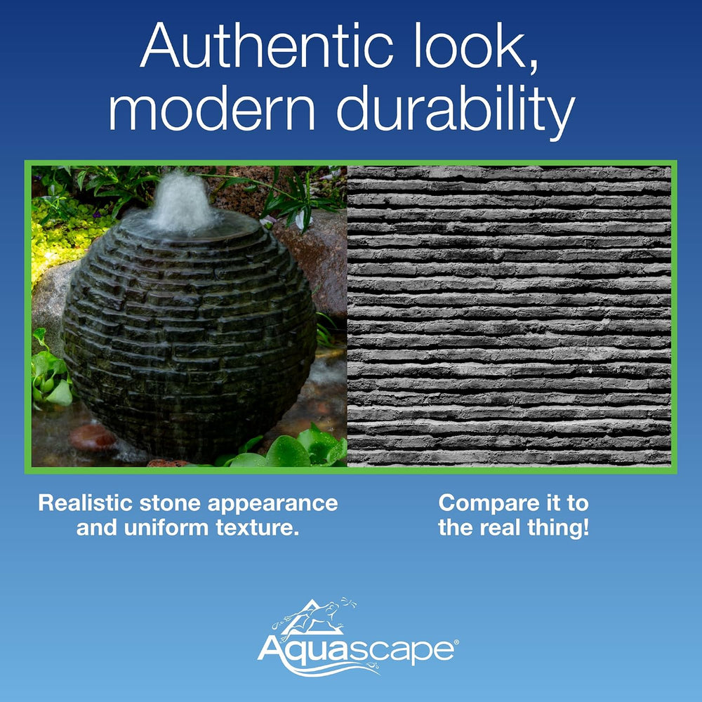 Aquascape Stacked Slate Sphere Fountain, 24 Inch Diameter 61 cm, Lightweight ...