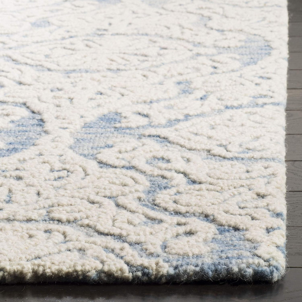 SAFAVIEH Blossom Collection Area Rug - 10' x 14', Blue & Ivory, H...
