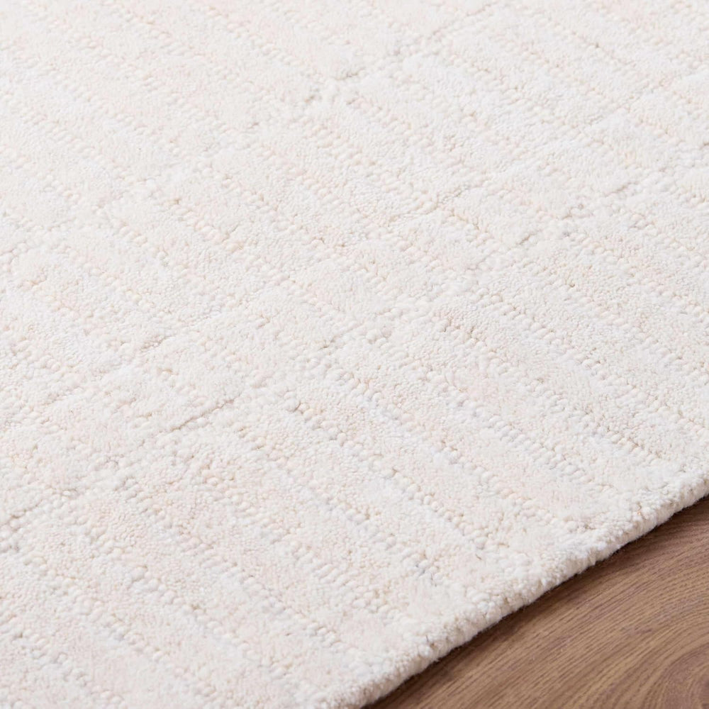 Hauteloom Finial Wool Living Room, Bedroom Area Rug - Neutral Modern Minimali...